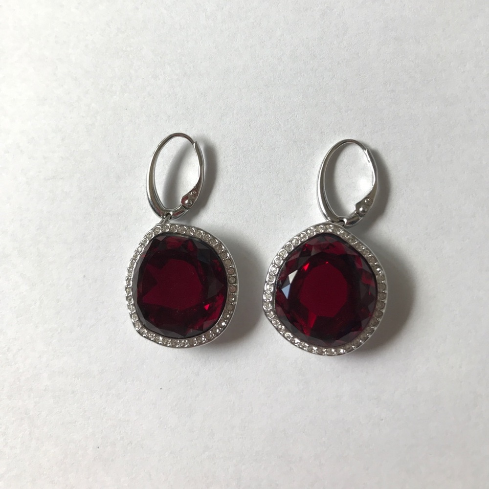 Red Swarovski crystal earrings